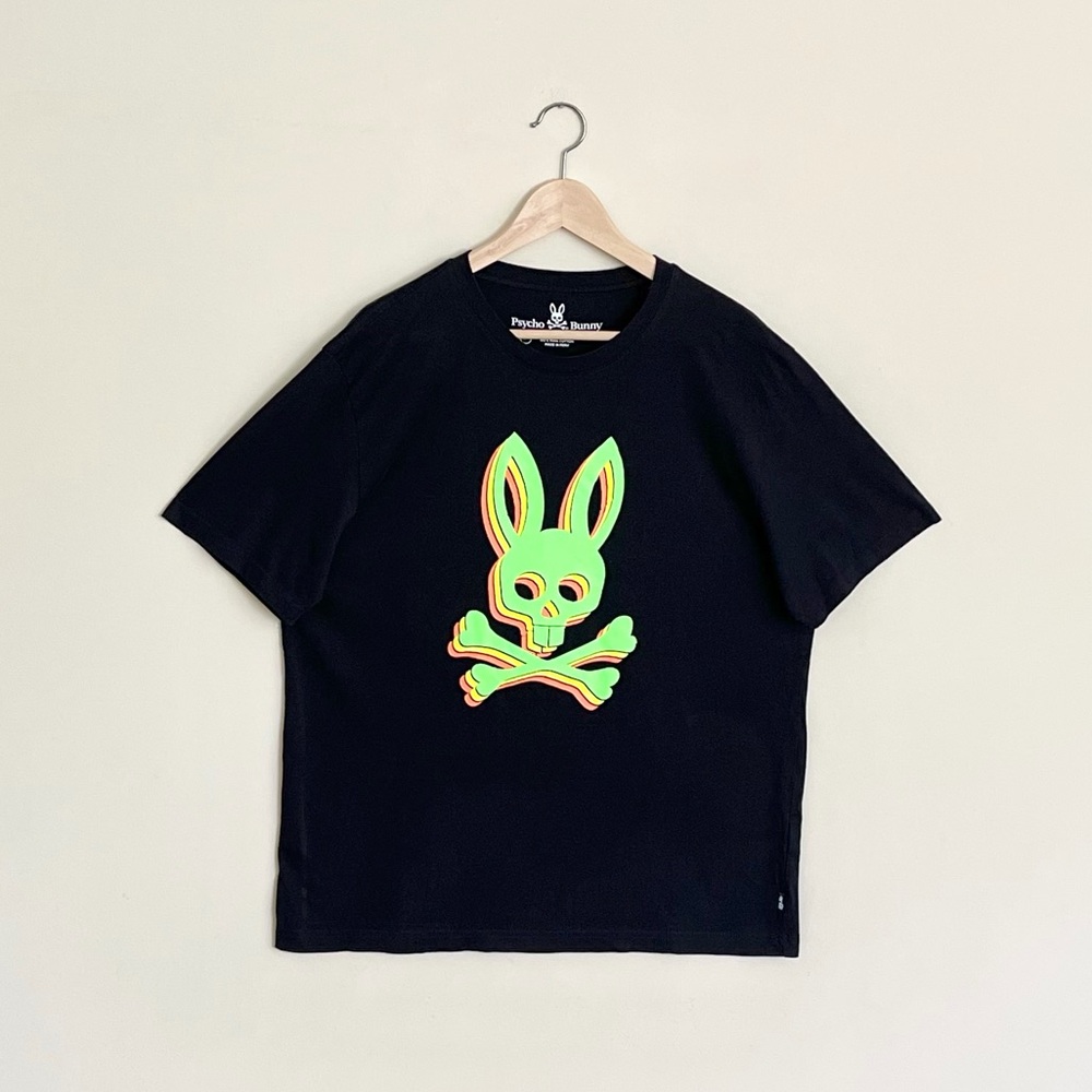 Psycho Bunny Henton Graphic Black T Shirt Men’s size 7 XL